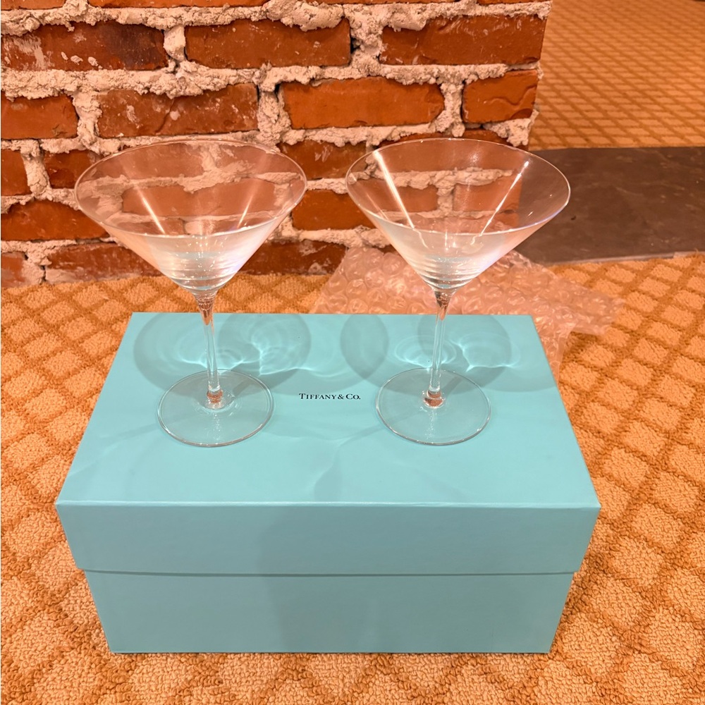 Tiffany & Co. Crystal Martini Glass Pair